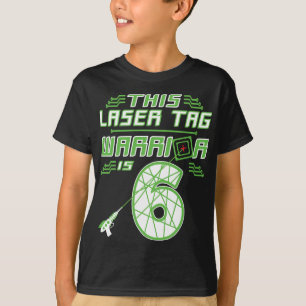 Deze Laser Label Warrior is 6 Gaming 6th Birthday T-shirt