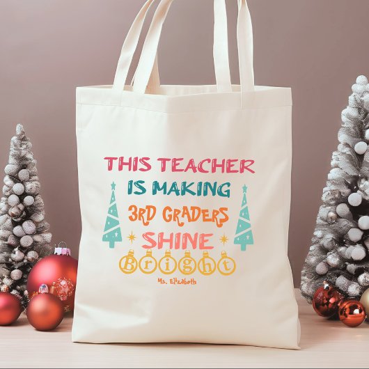 Deze leerkracht heeft Kerstmis gepersonaliseerd Tote Bag