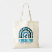 Deze leopard regenboogdruk is een soort autisme-ou tote bag (Achterkant)