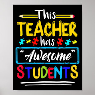 Deze leraar heeft Geweldige studenten Puzzle Autis Poster
