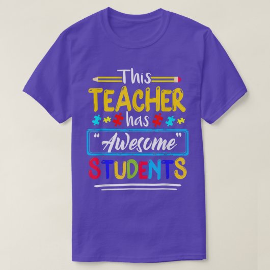 Deze leraar heeft Geweldige studenten Puzzle Autis T-shirt (Design voorkant)