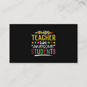 Deze leraar heeft Geweldige studenten Visitekaartje