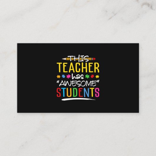 Deze leraar heeft Geweldige studenten Visitekaartje (Voorkant)