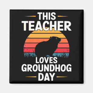 Deze leraar houdt van Groundhog Day Premium Magneet