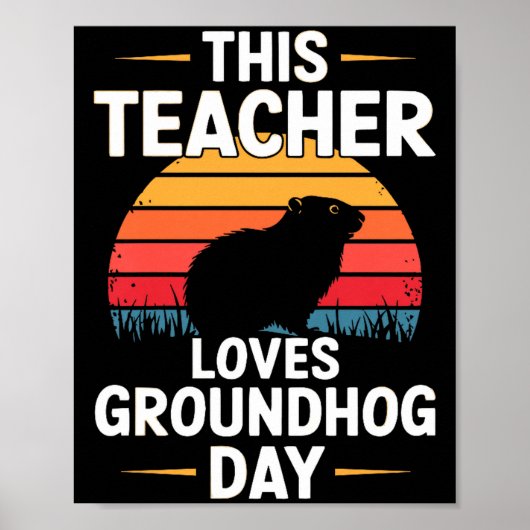 Deze leraar houdt van Groundhog Day Premium Poster (Voorkant)