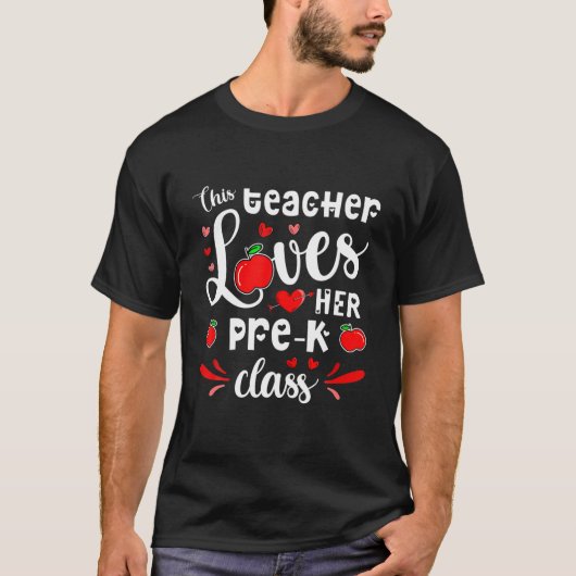 Deze leraar houdt van haar kleuterstudent Valenti T-shirt (Voorkant)
