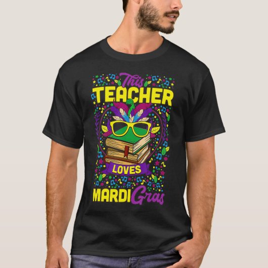 Deze leraar houdt van Mardi Gras Carnival Party Fe T-shirt (Voorkant)