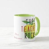 Deze leraar Rocks gepersonaliseerd Mok (Voorkant rechts)