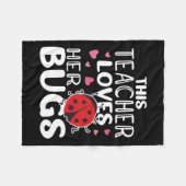 Deze lerares houdt van haar insecten - lieveheersb fleece deken (Voorkant (Horizontaal))