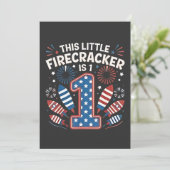 Deze Little Firecracker is 1 Verjaardag 4 juli Kaart (Staand voorkant)