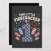 Deze Little Firecracker is 1 Verjaardag 4 juli Kaart (Voorkant / Achterkant)