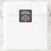 Deze Little Firecracker is 1 Verjaardag 4 juli Vierkante Sticker (Tas)