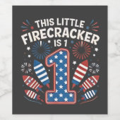 Deze Little Firecracker is 1 Verjaardag 4 juli Wijn Etiket (Enkel label)