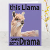 Deze Llama Houdt van een Beetje Drama Grappige Lla Kaart (Gele Bloem)