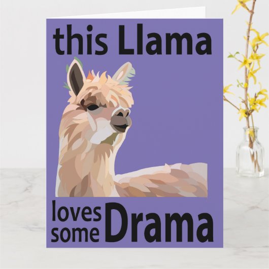 Deze Llama Houdt van een Beetje Drama Grappige Lla Kaart (Gele Bloem)