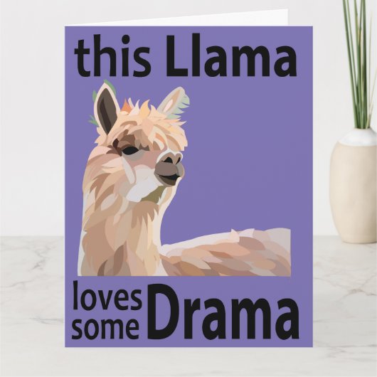 Deze Llama Houdt van een Beetje Drama Grappige Lla Kaart (Voorkant)
