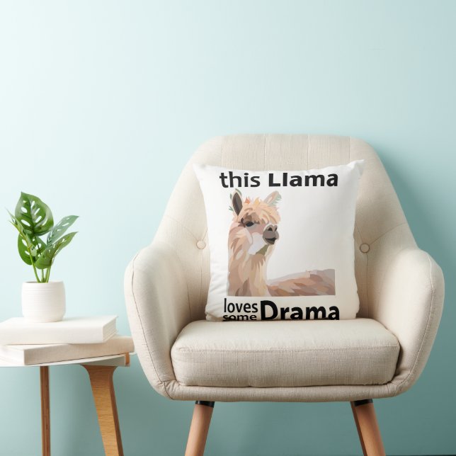 Deze Llama Houdt van Enige Drama Grappige Llama Kussen (Stoel)