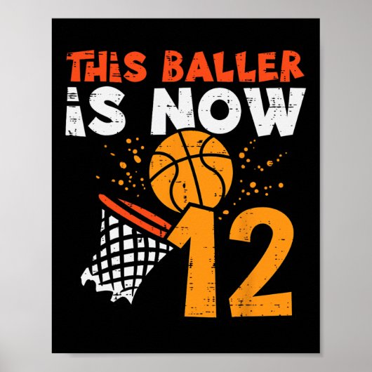 Deze Ller Is Nu 12 Sketll 12e Verjaardag Bday Jong Poster (Voorkant)