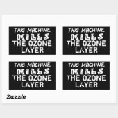 Deze machine doodt de ozonlaag rechthoekige sticker (Vel)