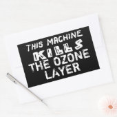 Deze machine doodt de ozonlaag rechthoekige sticker (Envelop)