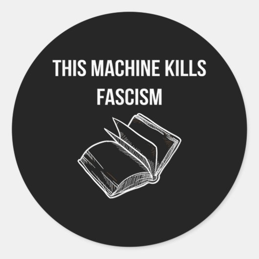 Deze machine doodt fascisme - Boeklezing - Anti Ronde Sticker (Voorkant)