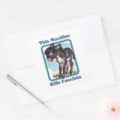 Deze machine doodt fascisten vierkante sticker (Envelop)