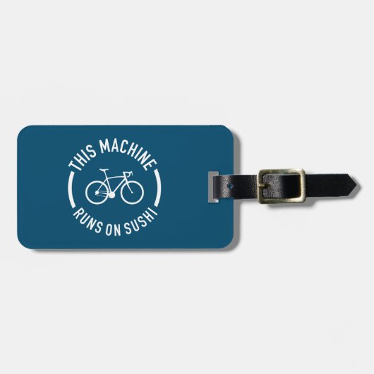 Deze machine draait op een sushi fiets bagagelabel (Voorkant horizontaal)