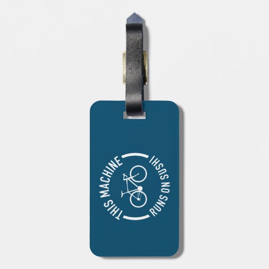 Deze machine draait op een sushi fiets bagagelabel (Achterkant verticaal)