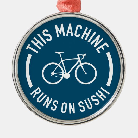 Deze machine draait op een sushi fiets metalen ornament (Voorkant)