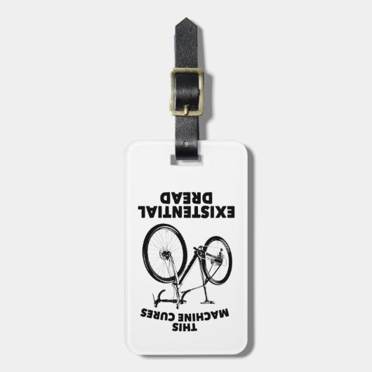 Deze machine geneest existentiële gevreesde fiets bagagelabel (Voorkant verticaal)