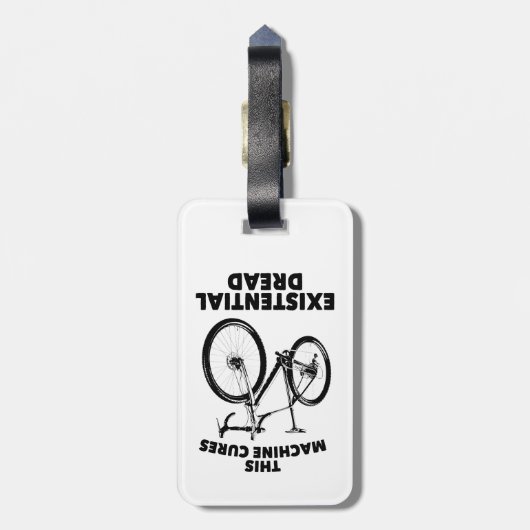 Deze machine geneest existentiële gevreesde fiets bagagelabel (Achterkant verticaal)