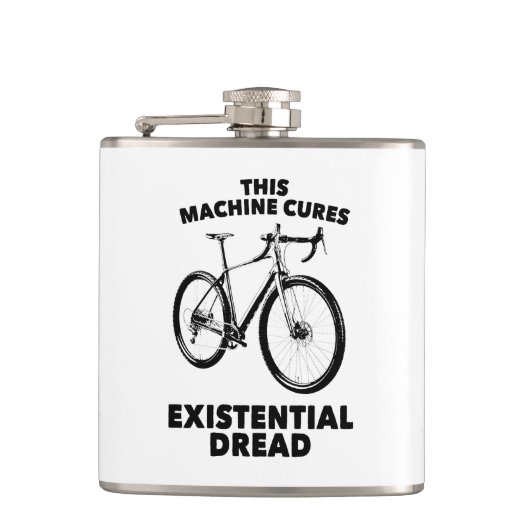 Deze machine geneest existentiële gevreesde fiets heupfles (Voorkant)