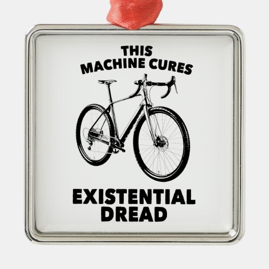 Deze machine geneest existentiële gevreesde fiets metalen ornament (Voorkant)