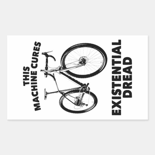 Deze machine geneest existentiële gevreesde fiets rechthoekige sticker (Voorkant)