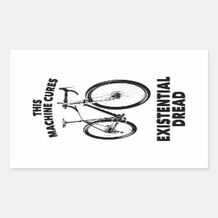 Deze machine geneest existentiële gevreesde fiets rechthoekige sticker