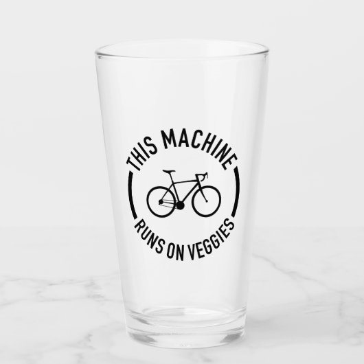 Deze machine rijdt op de veggies fiets glas (Voorkant)