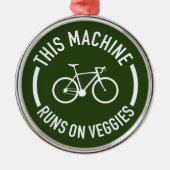 Deze machine rijdt op de veggies fiets metalen ornament (Voorkant)