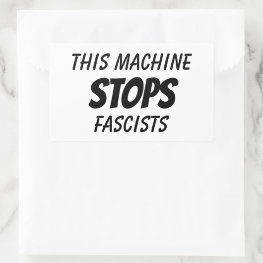 Deze machine stopt fascisten rechthoekige sticker (Tas)