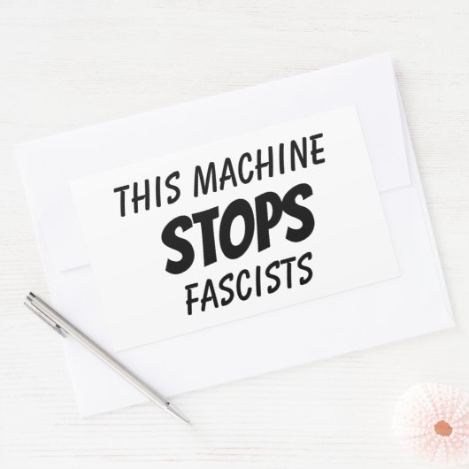 Deze machine stopt fascisten rechthoekige sticker (Envelop)