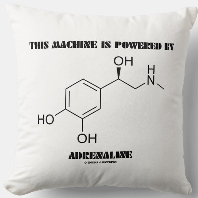 Deze machine wordt aangedreven door adrenaline-mol kussen (Throw pillow for anyone powered by the "flight-or-fight" hormone adrenaline)