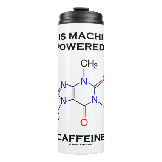 Deze machine wordt aangedreven door caffeine-molec thermosbeker (Voorkant)