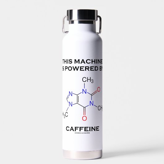 Deze machine wordt aangedreven door caffeine-molec waterfles (Voorkant)