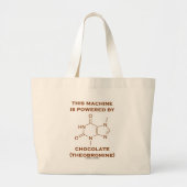 Deze machine wordt aangedreven door chocolade (the grote tote bag (Voorkant)