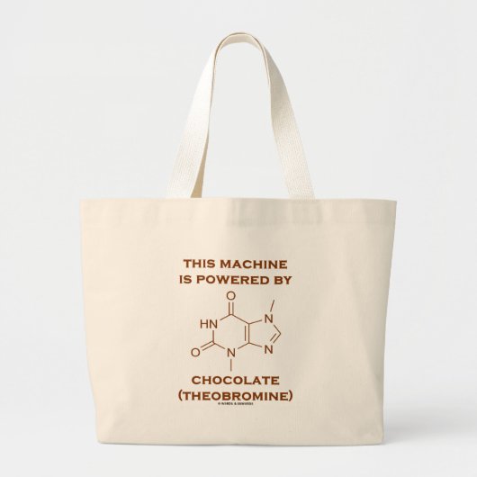 Deze machine wordt aangedreven door chocolade (the grote tote bag (Voorkant)