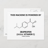 Deze machine wordt aangedreven door ibuprofen (vit briefkaart (Voorkant / Achterkant)