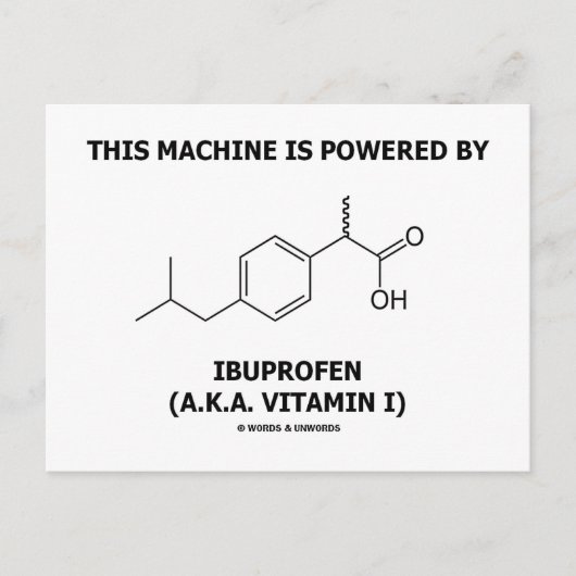 Deze machine wordt aangedreven door ibuprofen (vit briefkaart (Voorkant)