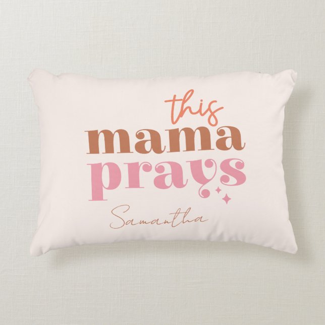 Deze Mama Bidt - Rustiek Boho Design Accent Kussen (Voorkant)
