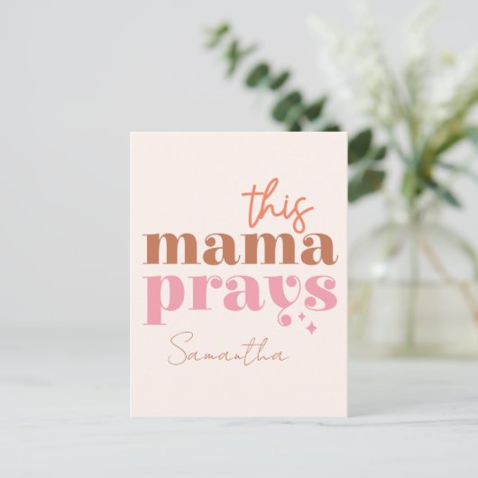 Deze Mama Bidt - Rustiek Boho Design Briefkaart (Staand voorkant)