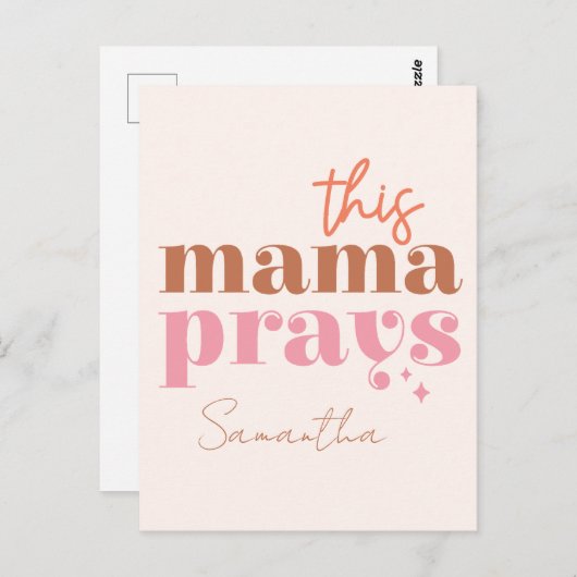 Deze Mama Bidt - Rustiek Boho Design Briefkaart (Voorkant / Achterkant)