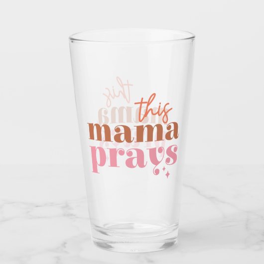 Deze Mama Bidt - Rustiek Boho Design Glas (Voorkant)
